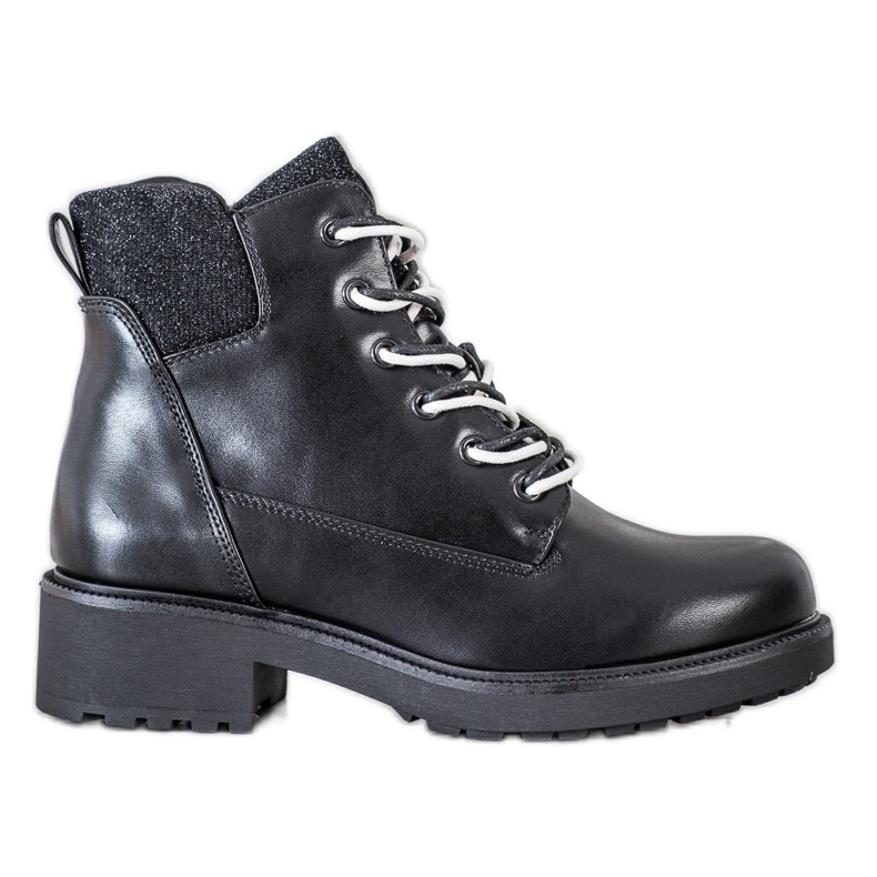 SHELOVET Stylische gebundene Stiefel schwarz