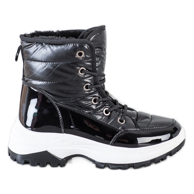 SHELOVET Bequeme schwarze Schneestiefel