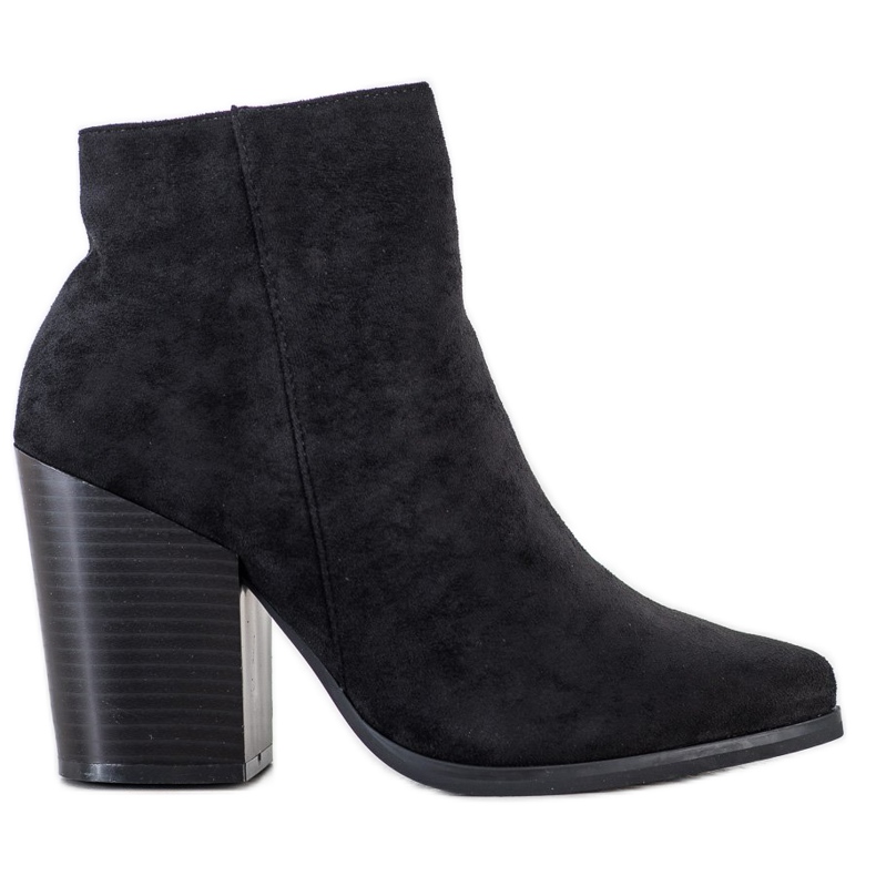 Marquiz Stiefel auf einem breiten Pfosten schwarz