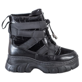 SHELOVET Schwarze Schneestiefel mit Wärme