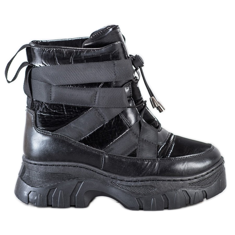 SHELOVET Schwarze Schneestiefel mit Wärme