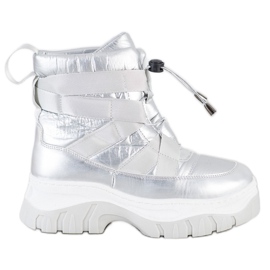 SHELOVET Wärmende silberne Schneestiefel