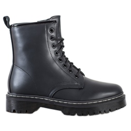 Weide Warme Stiefel mit Öko-Leder schwarz