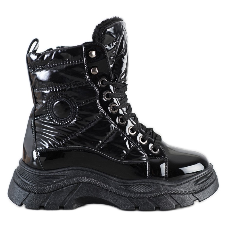 SHELOVET Modisch gesteppte Trapper schwarz