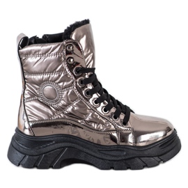 SHELOVET Modisch gesteppte Trapper grau