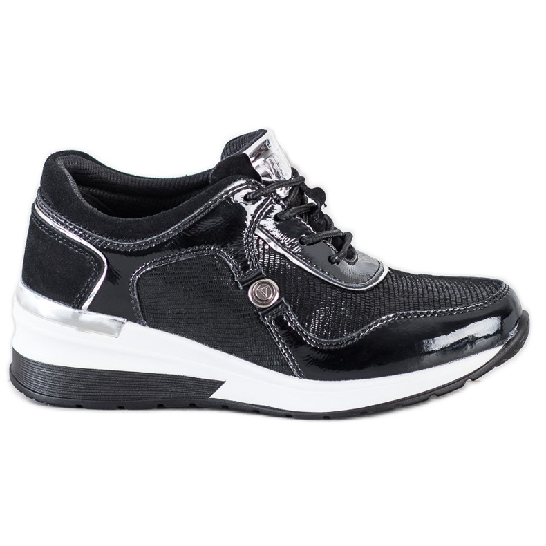 VINCEZA Sneakers aus Leder schwarz