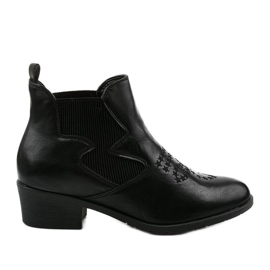 Schwarze niedrige Cowboystiefel von Fancyroot