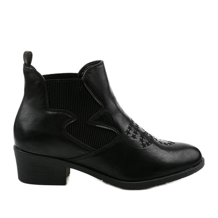 Schwarze niedrige Cowboystiefel von Fancyroot