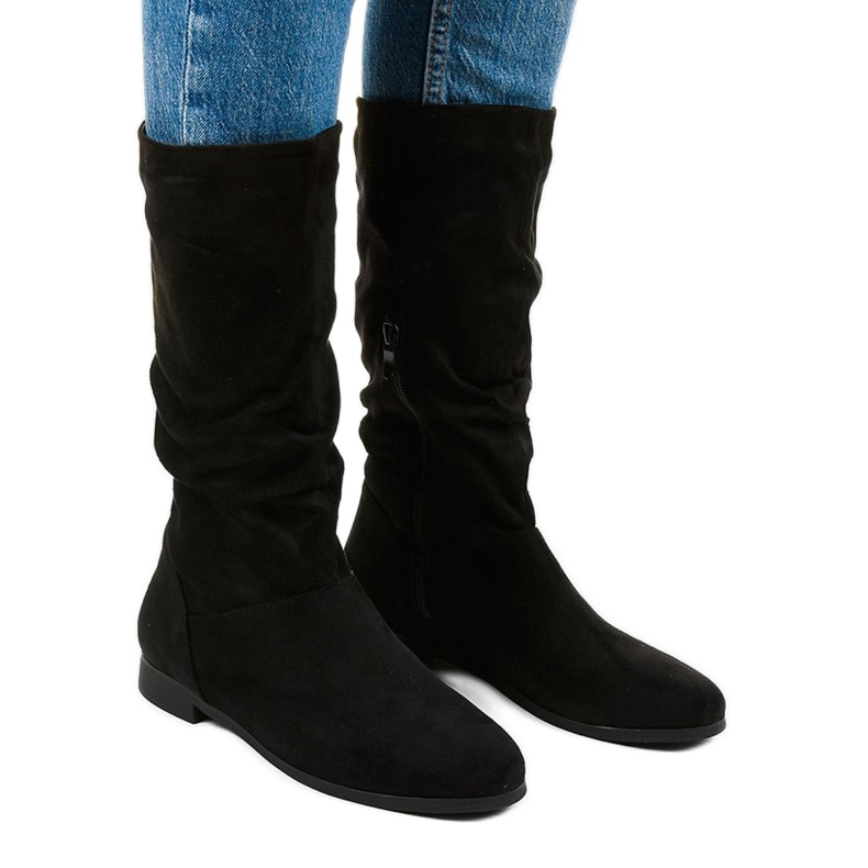 Wildlederstiefel für Damen Russell Boots schwarz