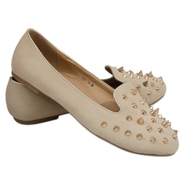 Ballerinas mit Nieten Y271 Beige Spikes