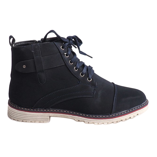 Hochgewärmte Schnürschuhe M589 Granat navy blau