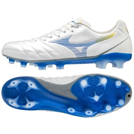 Mizuno Rebula Cup Elite Fg M P1GA207225 Fußballschuhe weiß, blau, gelb weiß