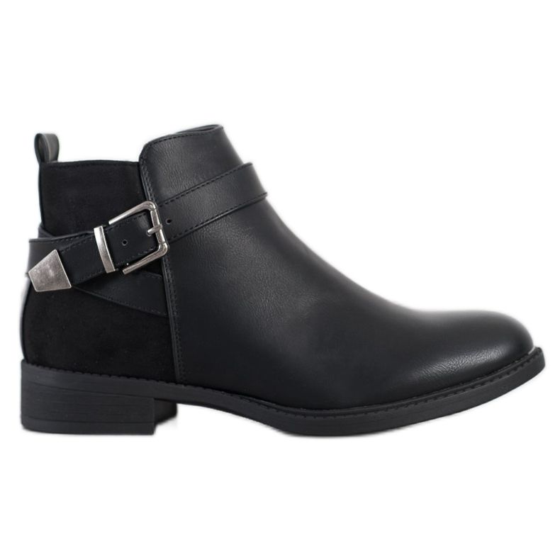 Anesia Paris Klassische Stiefel mit Schnalle schwarz