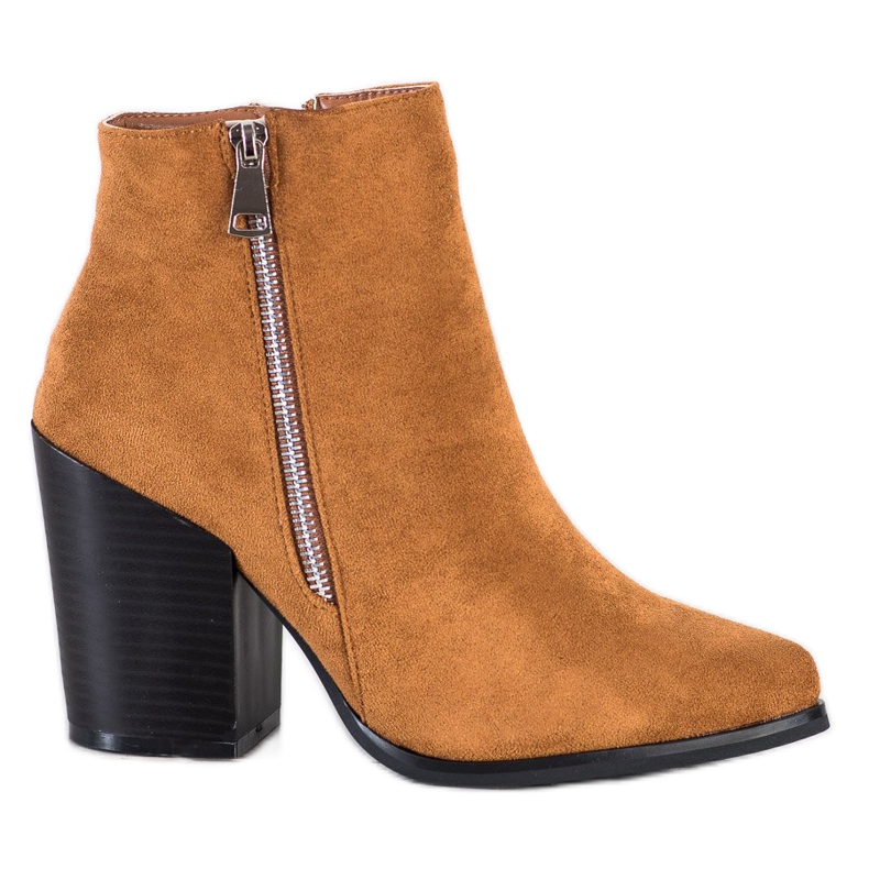 Marquiz Warme Stiefel mit dekorativem Reißverschluss beige gelb