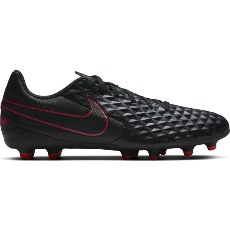 Nike Tiempo Legend 8 Club FG / MG M AT6107 060 Fußballschuhe schwarz, rot, schwarz / silbrig schwarz