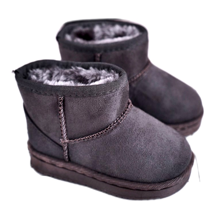 Warme Kinder-Jugend-Schneestiefel Grey Gooby grau