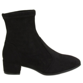 Schwarz YK-103 Schwarze Stiefel mit weichem Obermaterial