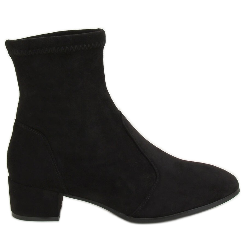 Schwarz YK-103 Schwarze Stiefel mit weichem Obermaterial