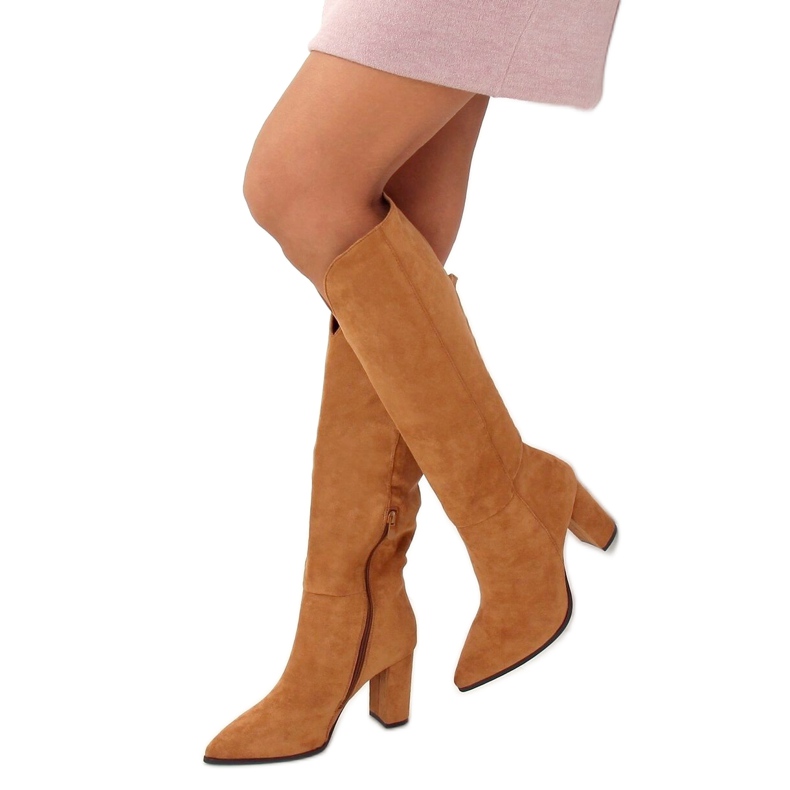 Klassische Stiefel mit Cut-out camel RB89P Camel braun mehrfarbig
