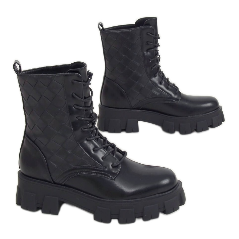 Schwarzer Schnürer NC1113 Schwarz