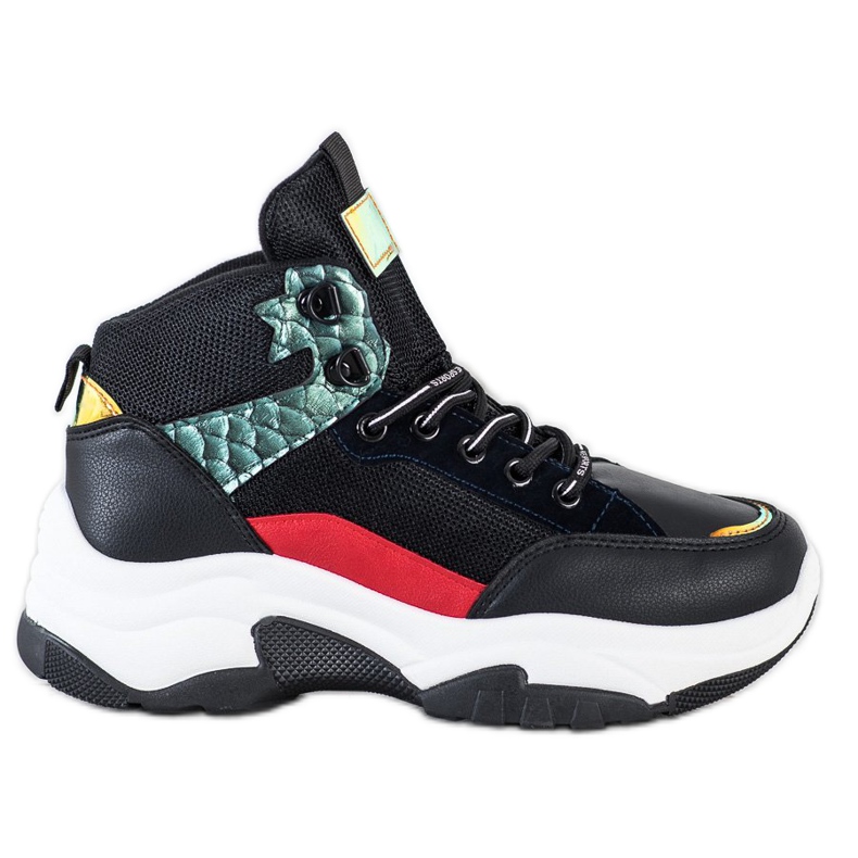 SHELOVET Bunte Turnschuhe schwarz mehrfarbig