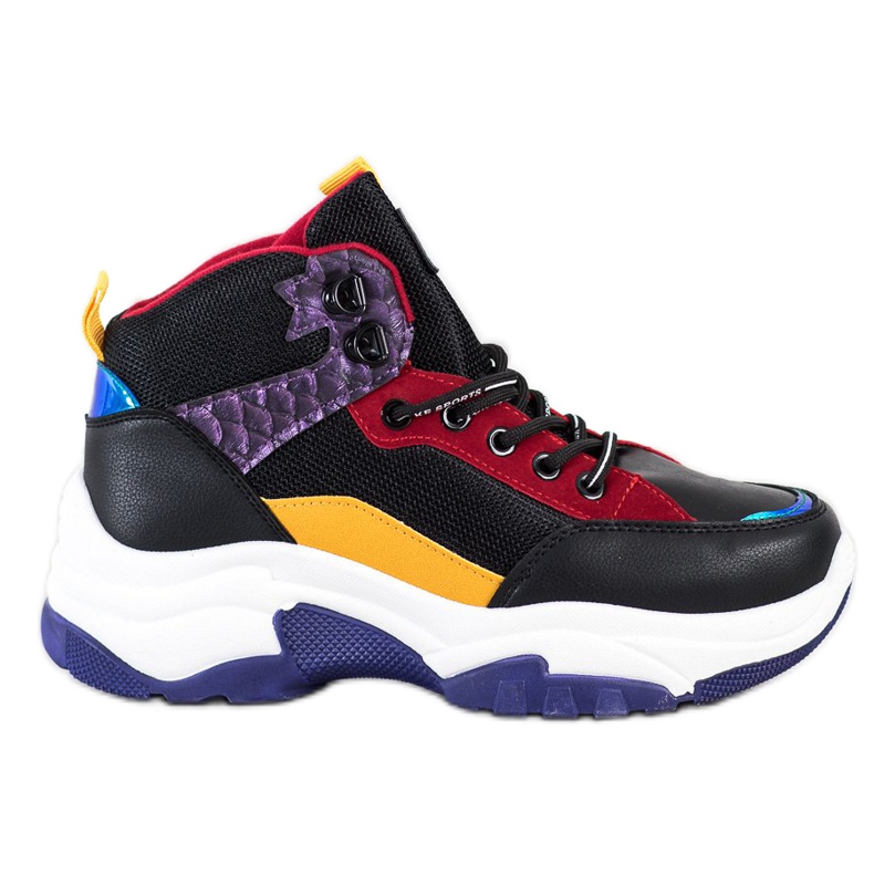 SHELOVET Bunte Turnschuhe schwarz mehrfarbig