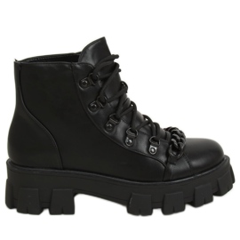 Schwarze Stiefel mit hohen Sohlen NC1106 Black