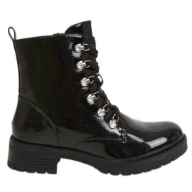 Schwarz lackierte Stiefel 7982-PA Schwarz