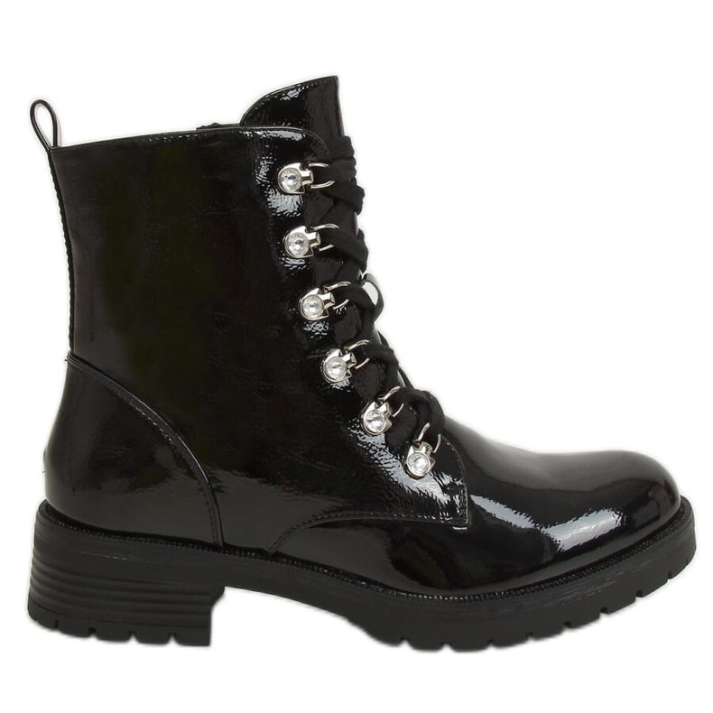 Schwarz lackierte Stiefel 7982-PA Schwarz