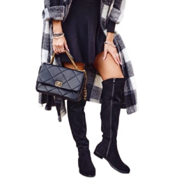 Damenstiefel Sergio Leone Wildleder warm schwarz KZ292