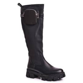 SEA Schwarze Remy Damenstiefel mit Niere