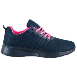 SHELOVET Marineblaue Sportschuhe navy blau rosa