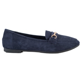 Bestelle Stylische Mokassins mit Ornament marineblau