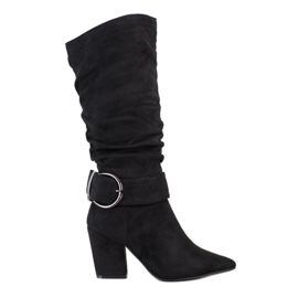 Sweet Shoes Elegante Stiefel mit Schnalle schwarz