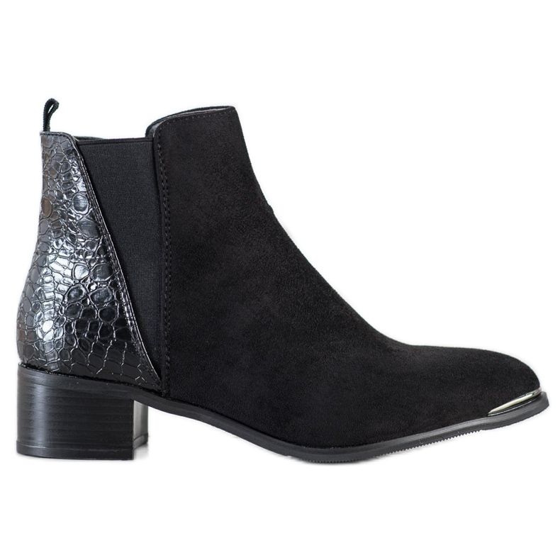 Kayla Stylische Stiefel auf niedrigem Pfosten schwarz