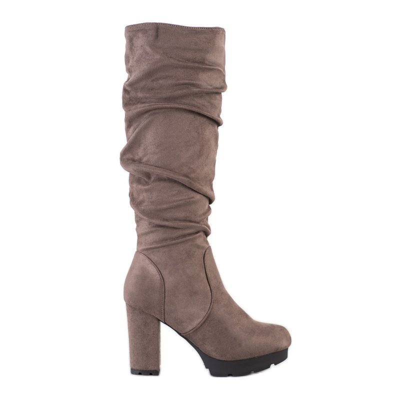 SHELOVET Beige Stiefel auf einer Säule