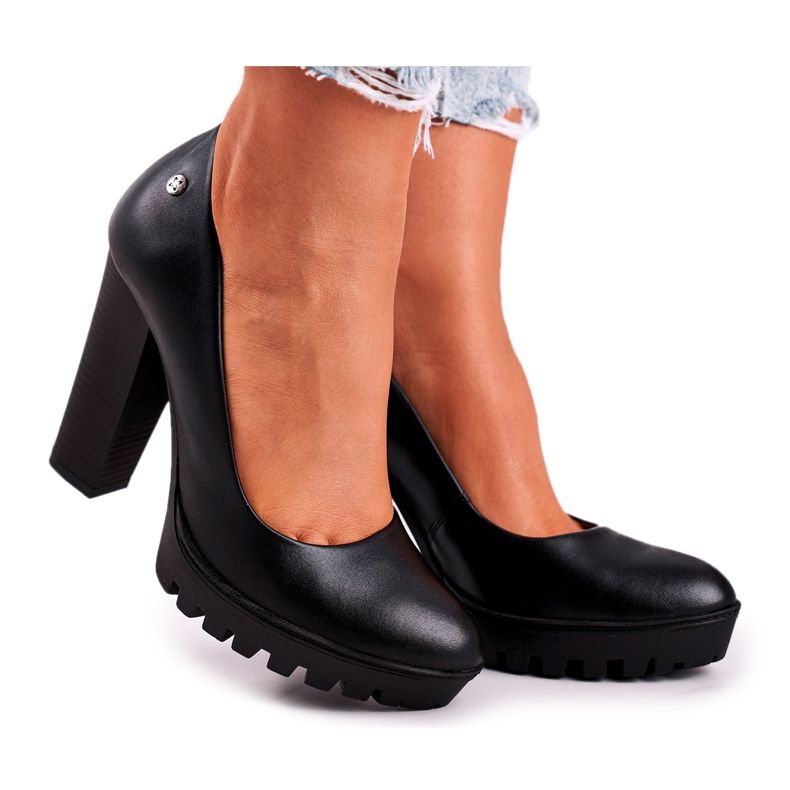 Damen Pumps Maciejka auf Absatz und Plateau Schwarz 02629-01 / 00-1