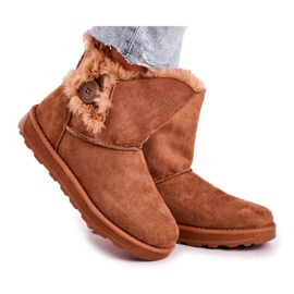 Stiefel Wildleder mit Fell brauner Knopf