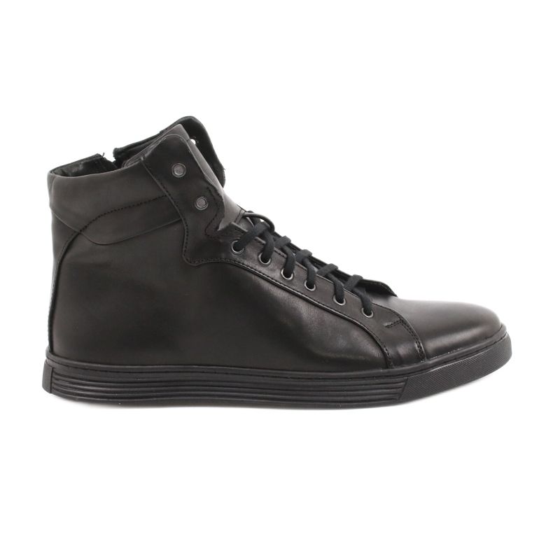 KENT Herren Leder Sneakers schwarz Chris