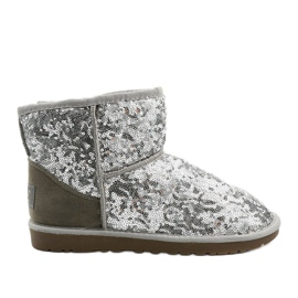 Silberne isolierte Stiefel, emu Autumnsnow silber-