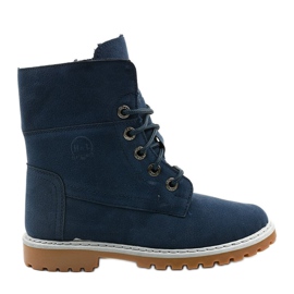 Dunkelblaue, isolierte Stiefel, Öko-Wildleder-Zelt marineblau