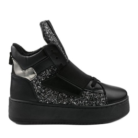 Schwarze isolierte Stiefel von Hentevar silber-