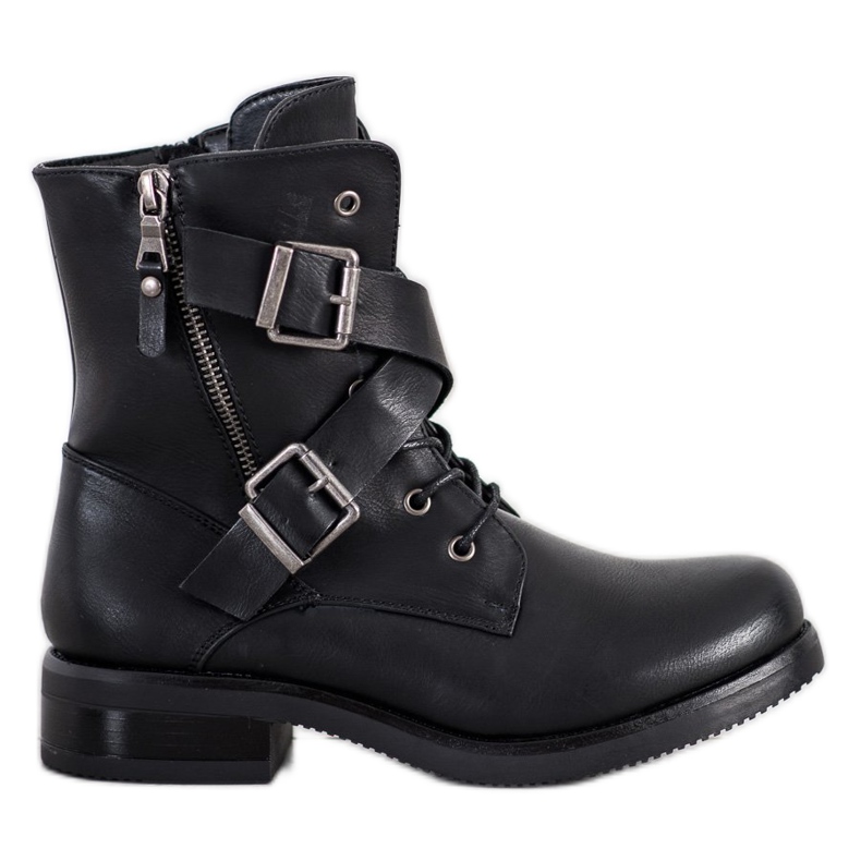 Kayla Klassische Arbeiter mit Schnallen schwarz