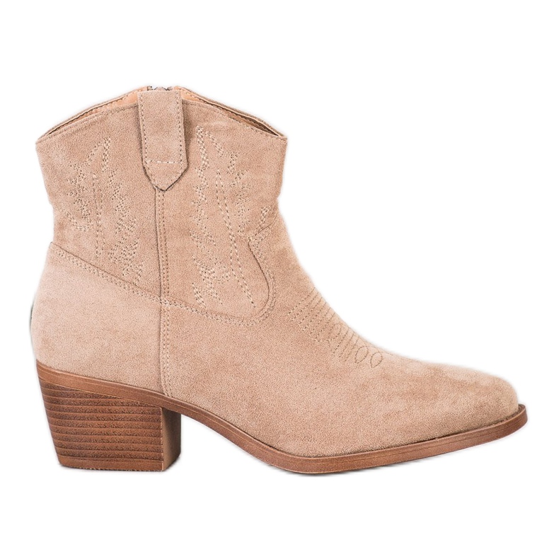 Cm Paris Stylische Cowboystiefel aus Wildleder beige
