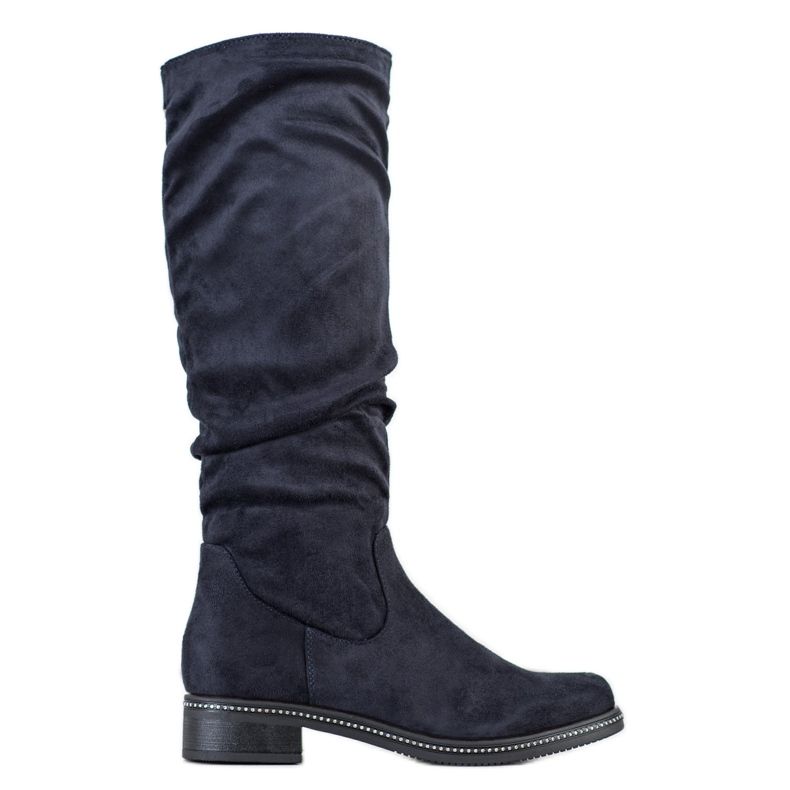 Super Me Stiefel mit Zirkonia navy blau blau