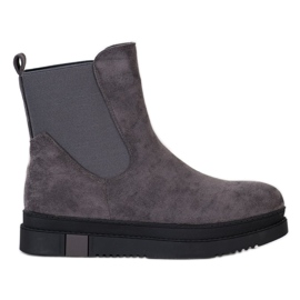 Gogo Slip-on-Stiefel auf der Plattform grau
