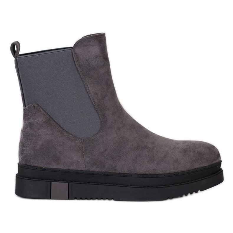 Gogo Slip-on-Stiefel auf der Plattform grau