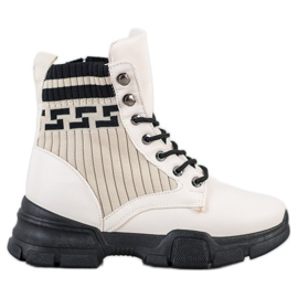 SHELOVET Modearbeiter mit Schnürung weiß schwarz