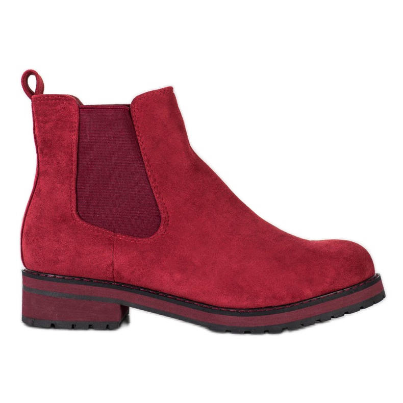 Marquiz Bequeme kastanienbraune Chelsea Boots rot