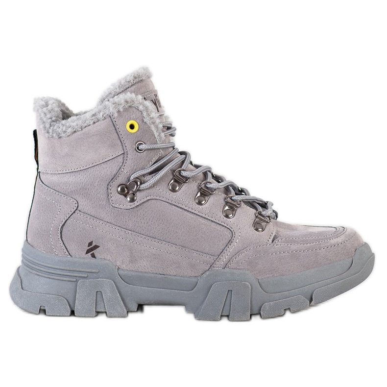 Kylie Trapper mit Schaffell grau